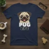 Pug Life t-shirt featuring a cartoon pug face and the text "Pug Life" with a paw print