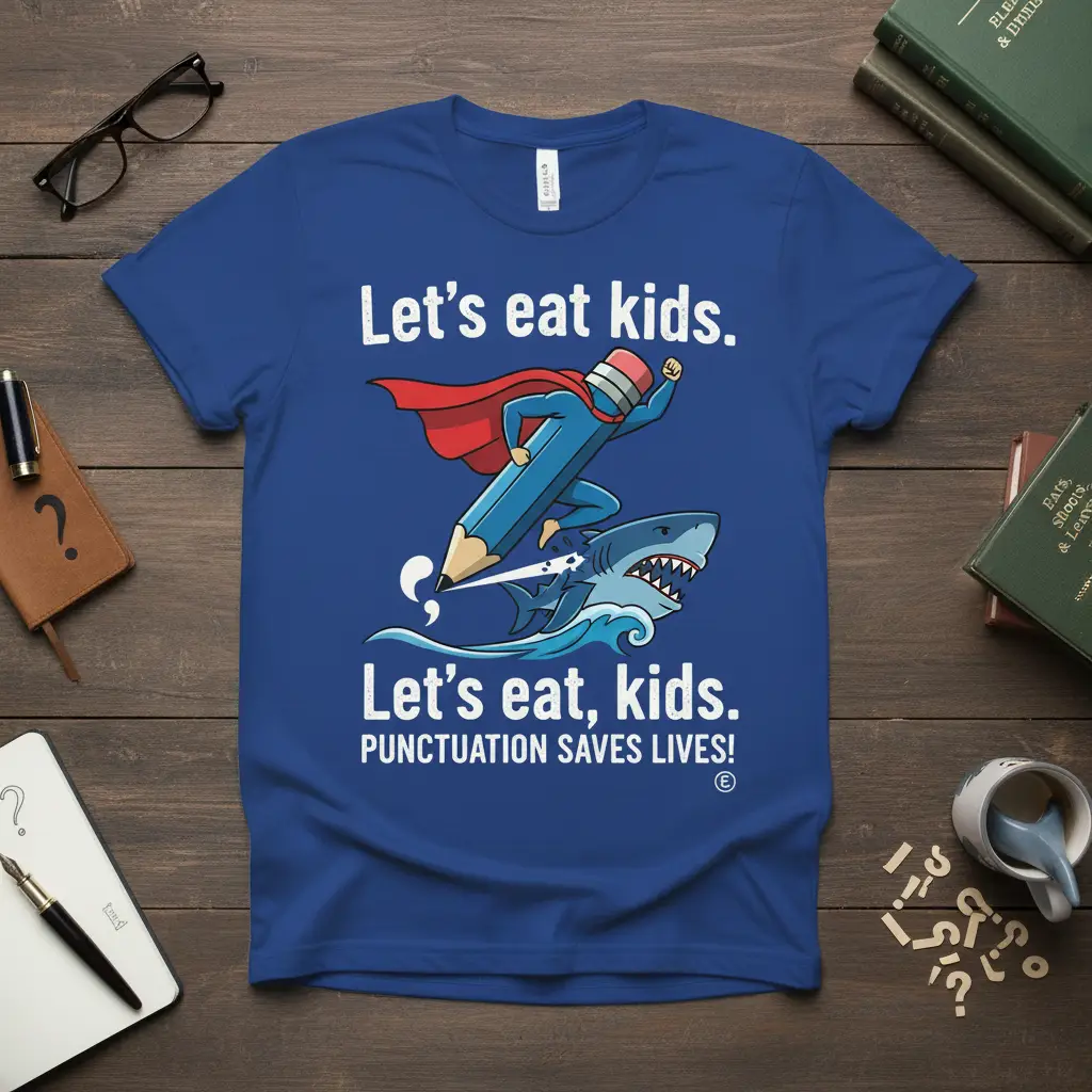 Punctuation Saves Lives T-Shirt Funny Grammar Gift