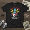 Punk Rock Anthem Est. 1977 DIY or Die t-shirt design with skeleton hand and drum kit graphic