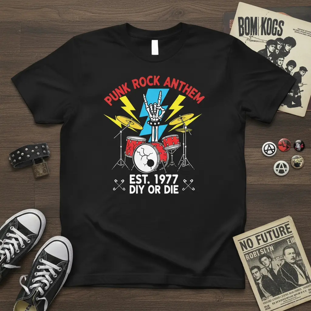 Punk Rock Anthem Est. 1977 Diy or Die T-Shirt