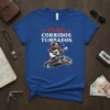 Puro Corridos Tumbados design with skeleton playing guitar on a lowrider, white text and red accents