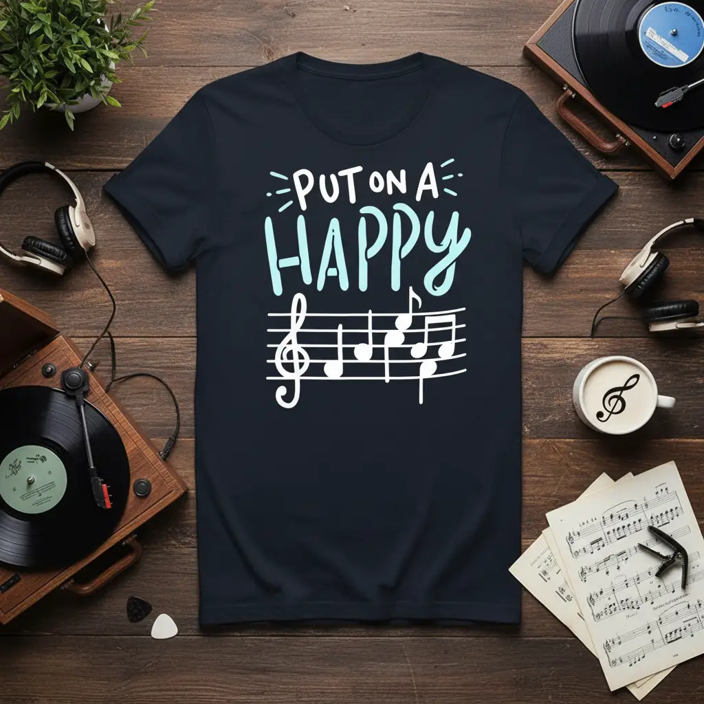 Put on a Happy Music Lover T-Shirt Fun Gift Idea