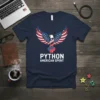 Python American Spirit t-shirt design with an eagle and the Python logo