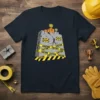 Qartung Warnung Caution Construction Podium eye-catching graphic design printed on comfortable cotton t-shirt