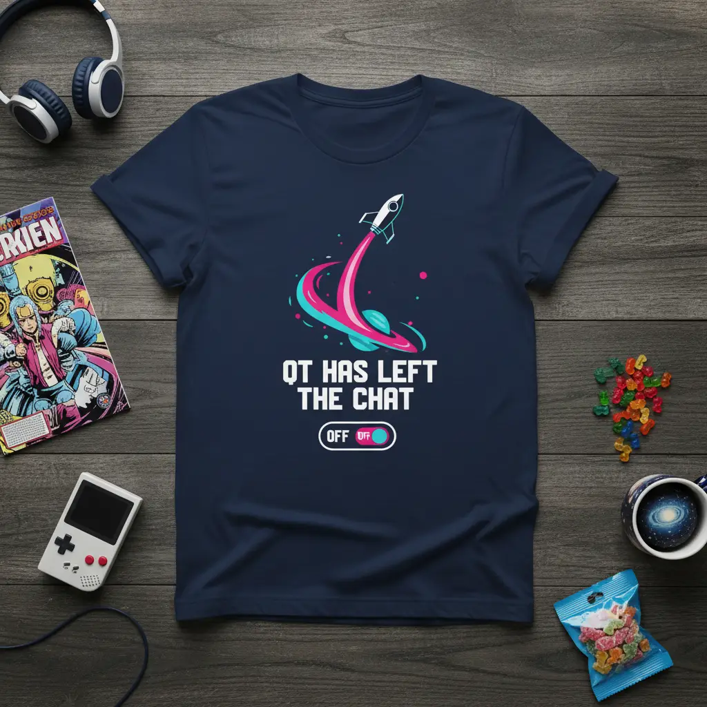 Qt Has Left the Chat Funny Gaming T-Shirt for Gamers