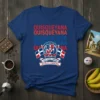 Quisqueyana Republica Dominicana t-shirt with repeated text and Dominican flag emblem