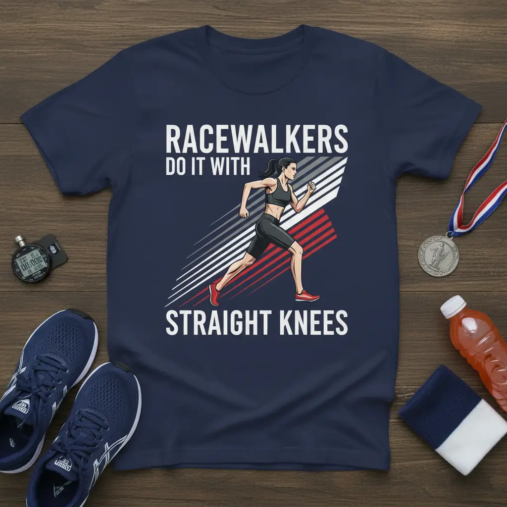 Racewalkers Do It With Straight Knees T-Shirt for Athletes