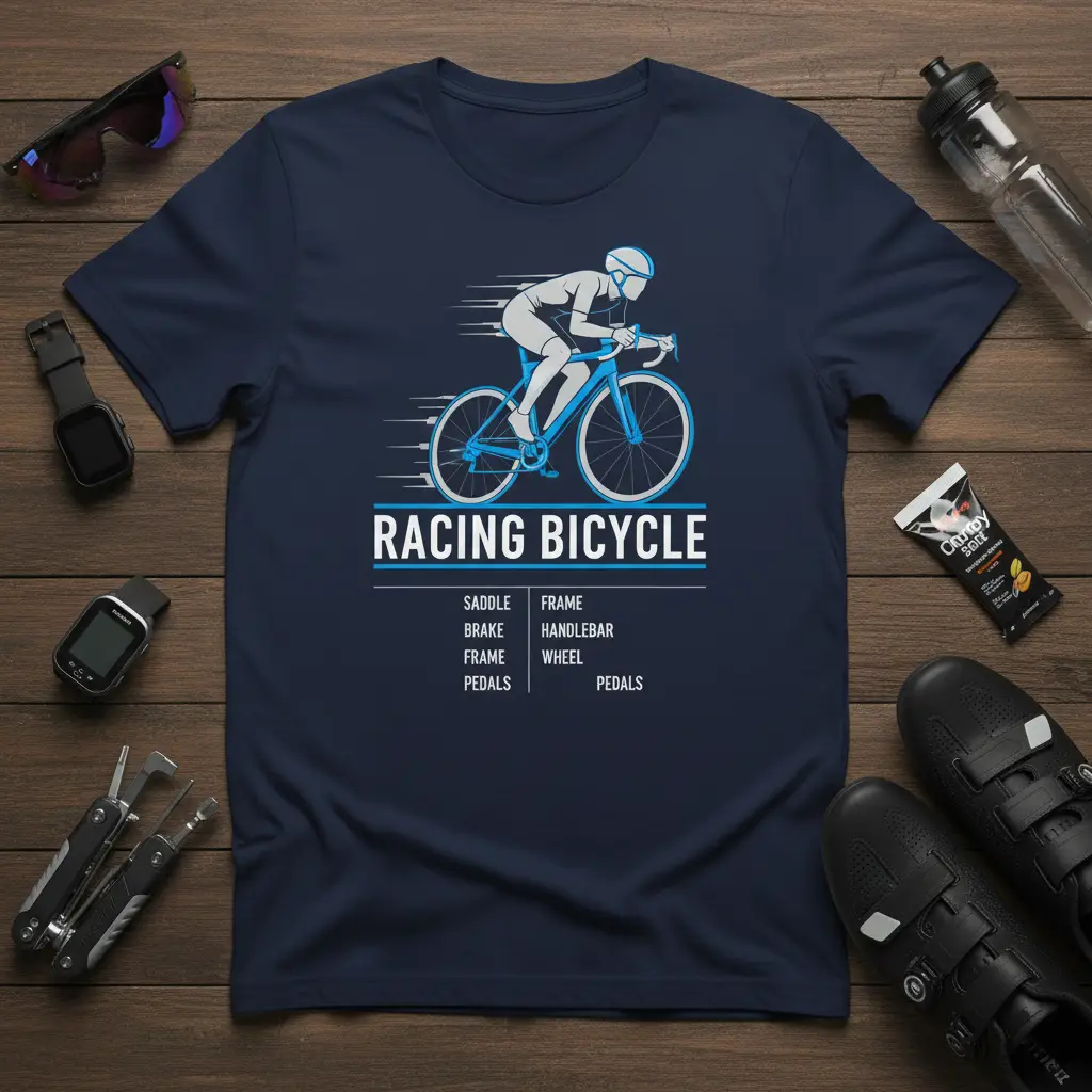 Racing Bicycle Anatomy T-Shirt | Cycling Enthusiast Gift