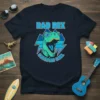 Rad Rex Certified Cool text above a green T-Rex wearing sunglasses on a navy t-shirt