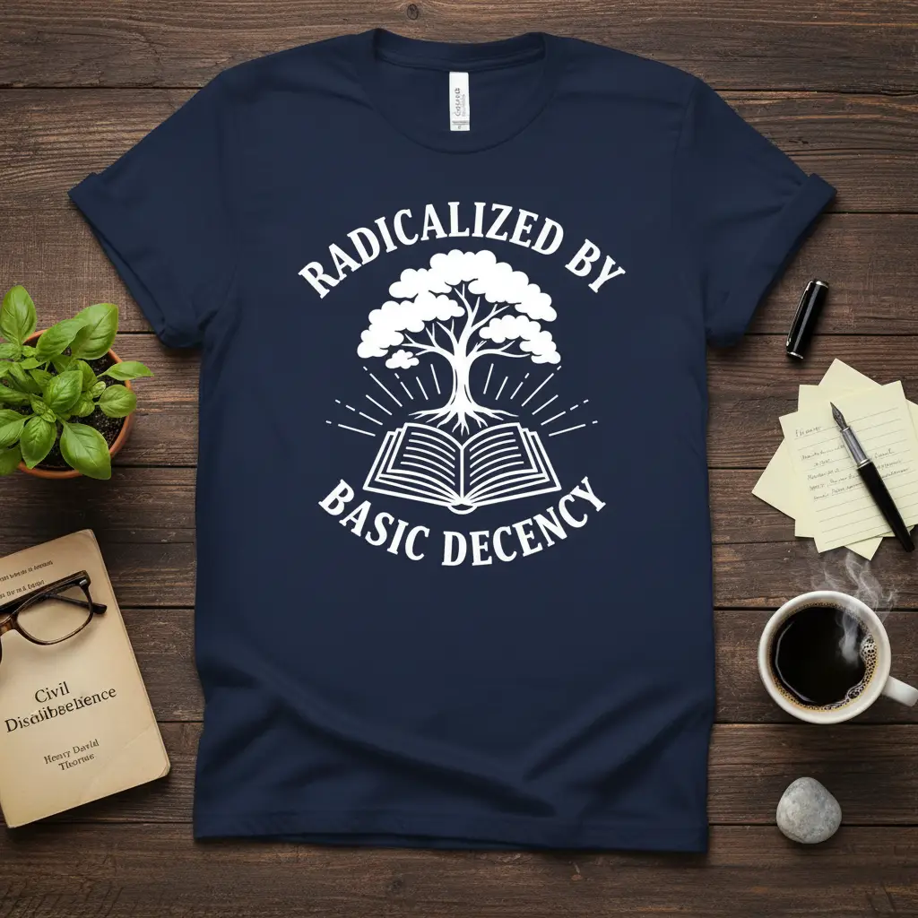 Radicalized by Basic Decency Quote T-Shirt Progressive Statement