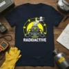 Dark t-shirt featuring a cartoonish radioactive symbol with a robotic head and the word RADIOACTIVE in white text