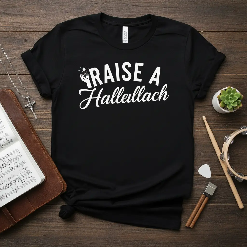 Raise a Hallelallach T-Shirt | Religious Faith Apparel Gift