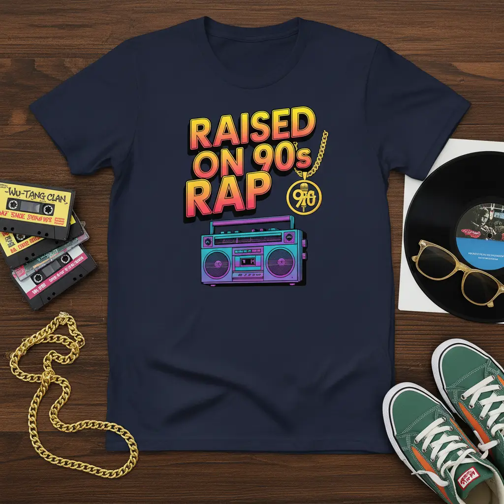 Raised on 90’s Rap T-Shirt Retro 90s Hip Hop Music Gift