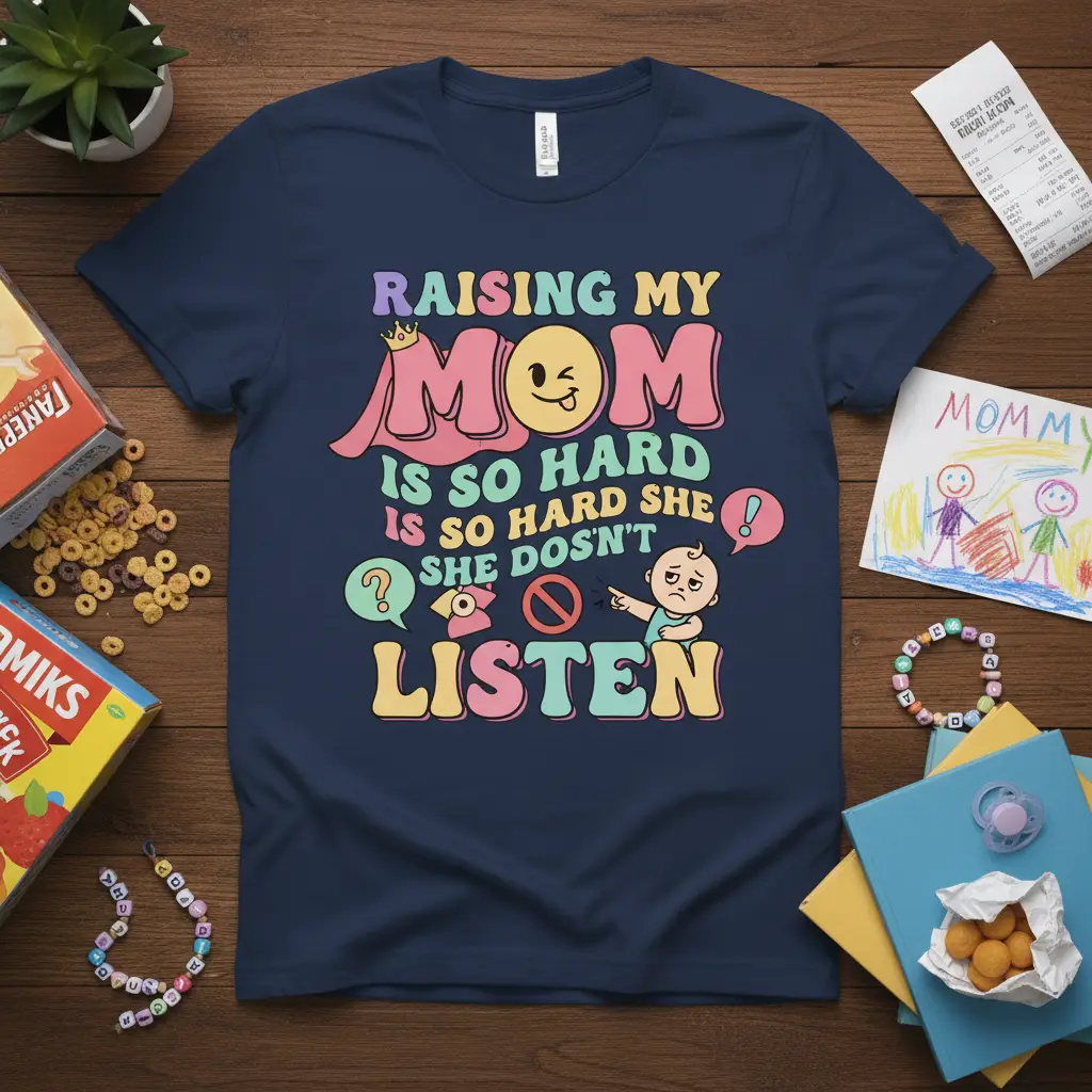 Raising My Mom Is So Hard Funny Mom T-Shirt Gift