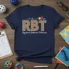 RBT Registered Behavior Technician t-shirt with leopard print RBT, heartbeat line, and autism puzzle pieces