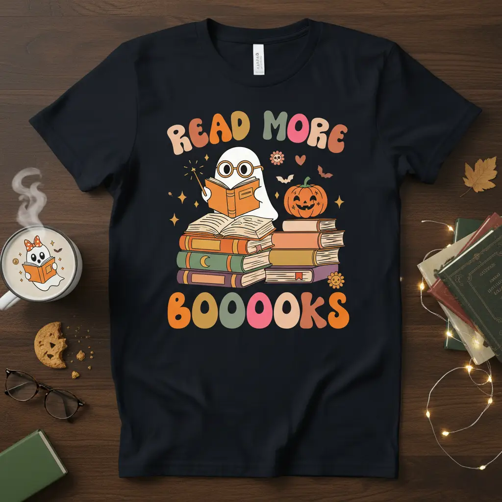 Read More Boooooks Halloween Ghost T-Shirt for Book Lovers