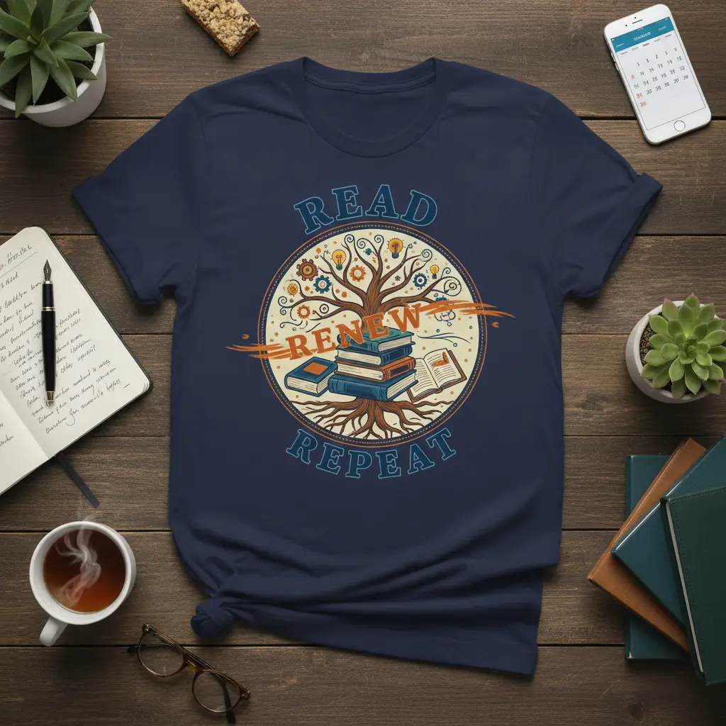 Read Renew Repeat Book Lover T-Shirt Gift for Readers