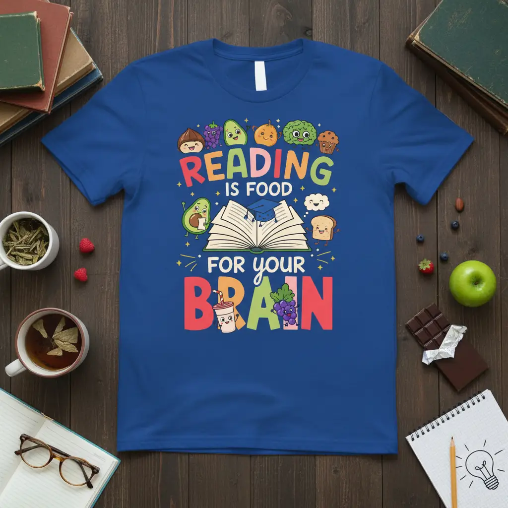 Reading Is Food for Your Brain T-Shirt Book Lover Gift