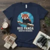 Red Panda Winter Wonder t-shirt design with a cute red panda sitting on a snowy branch