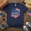 Red White & Blueberries patriotic t-shirt design with blueberries and American flag elements