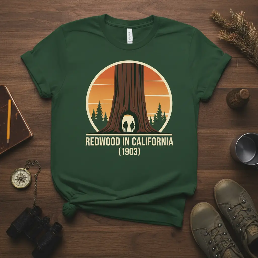 Redwood in California (1903) Vintage Tree T-Shirt