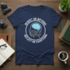 Regret on Nothing Reflect on Everything quote with brain and infinity symbol on a navy t-shirt