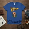 Resist flag with a raised fist and thorny vines graphic on a blue t-shirt, symbolizing activism and protest