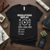 RESOLUTIONS REPLAY TRAVEL LEARN GROW unique graphic design printed on comfortable cotton t-shirt