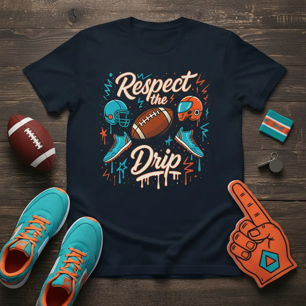 Respect the Drip Football T-Shirt Unique Sports Fan Gift