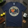 Retired Pickleball Club text with crossed pickleball paddles and ball graphic on a navy t-shirt