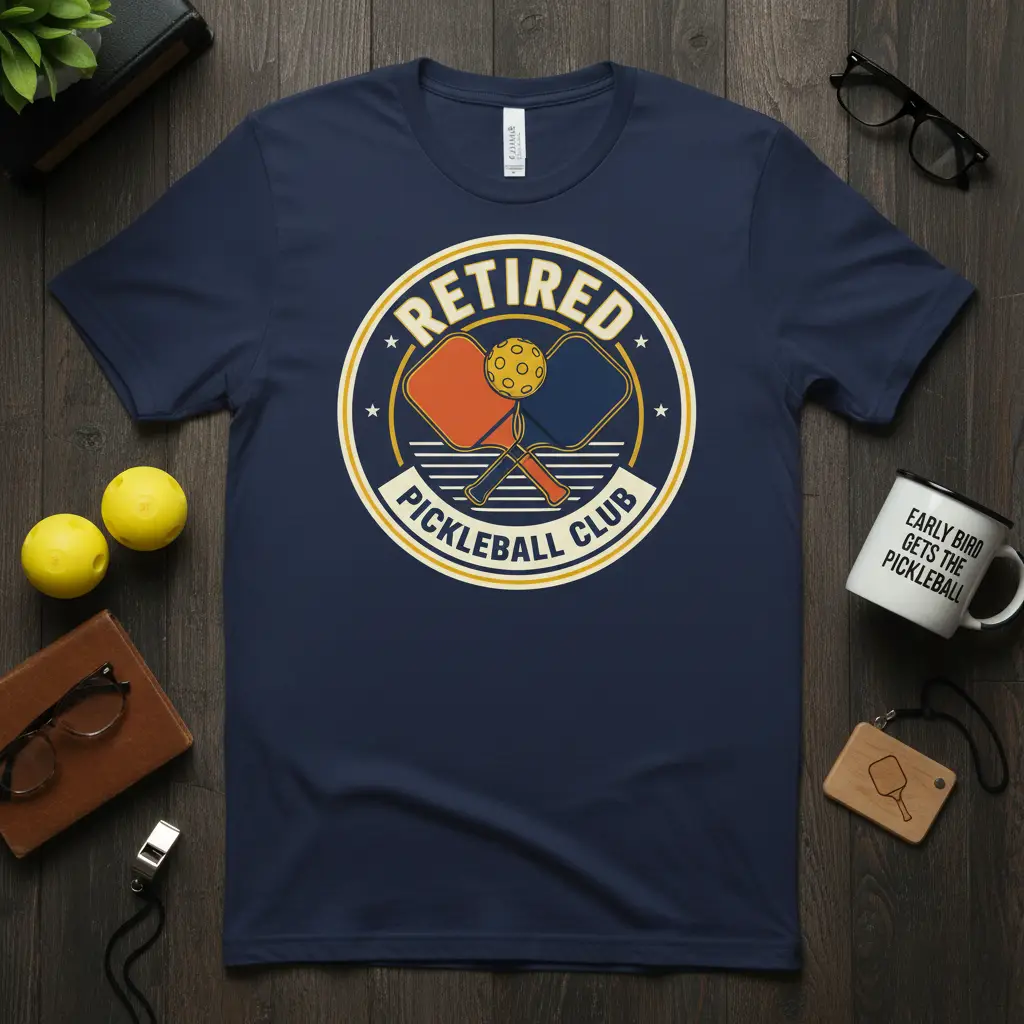 Retired Pickleball Club T-Shirt Funny Retirement Gift