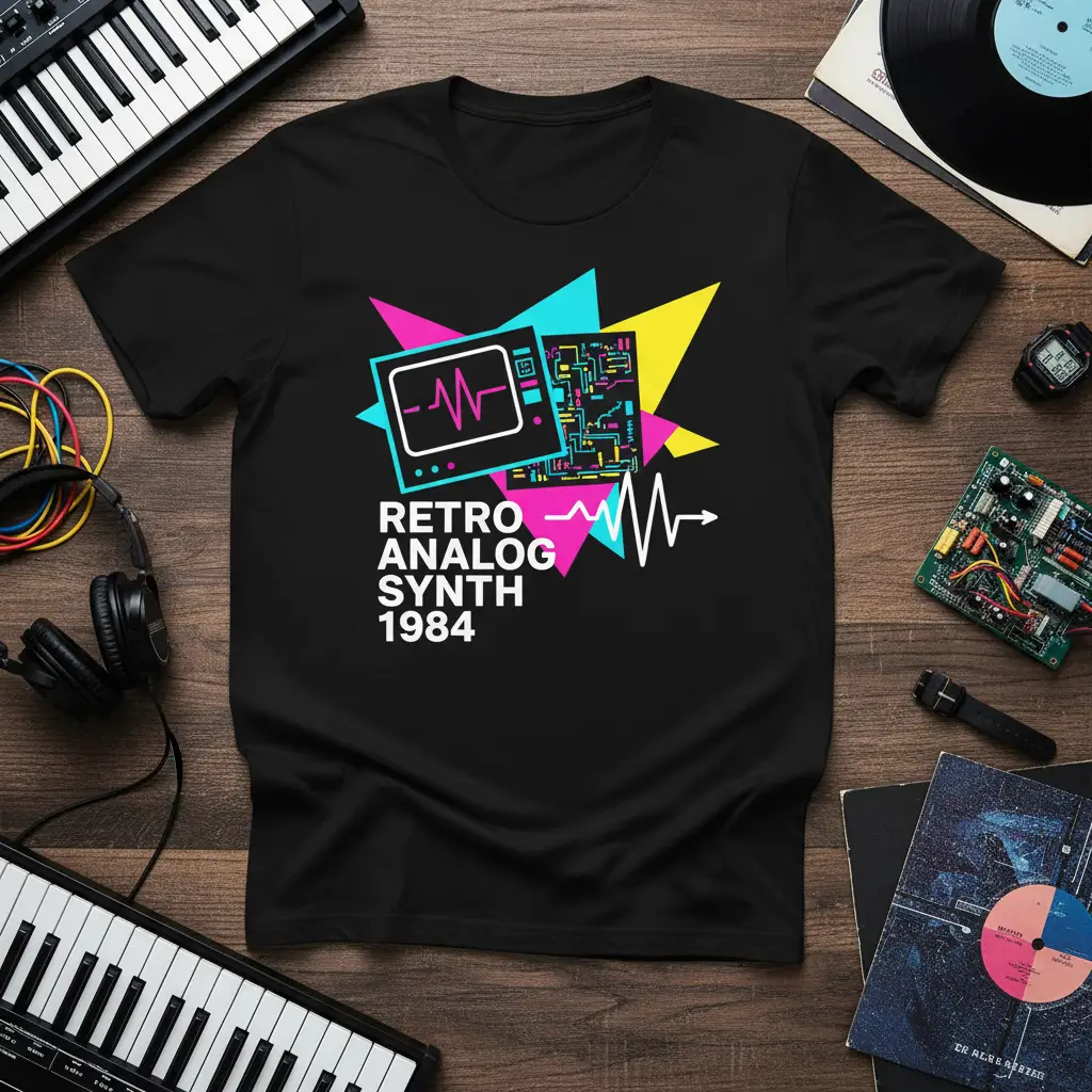 Retro Analog Synth 1984 T-Shirt 80s Music Gift for Synth Lovers