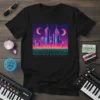 Retro Cityscape Neon Grid bold graphic design printed on comfortable cotton t-shirt