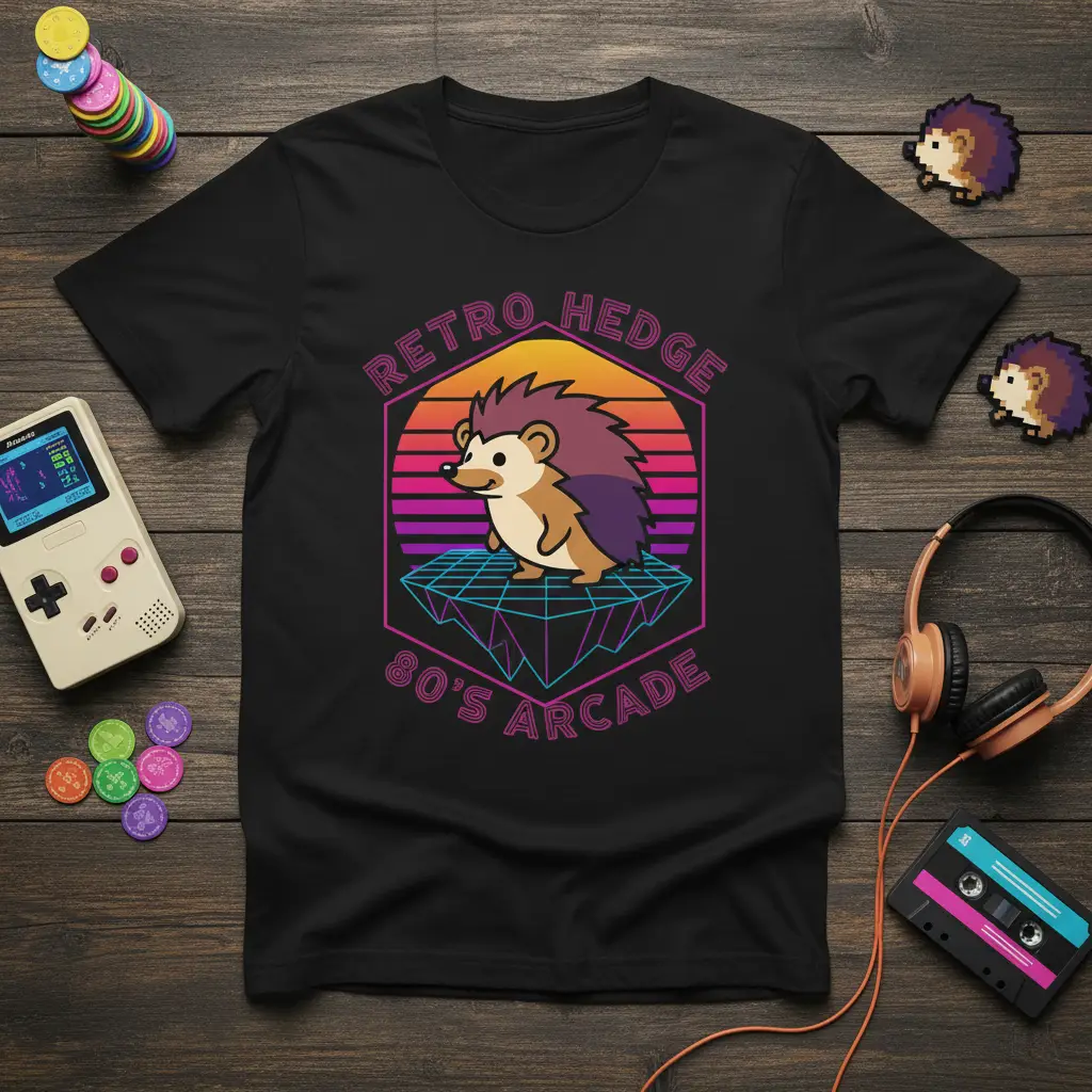 Retro Hedge 80’s Arcade T-Shirt | Nostalgic Gamer Gift