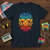 Retro Lion Sunglasses eye-catching graphic design printed on comfortable cotton t-shirt