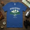 Retro Retreat Sasquatch Crossing T-Shirt with Bigfoot graphic and compass design