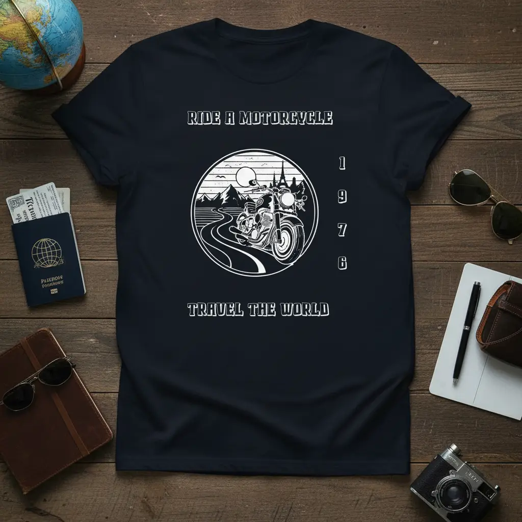 Ride a Motorcycle Travel the World T-Shirt Adventure Gift