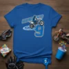 Riding Into 9 dirt bike birthday t-shirt design with a motocross rider and the number 9