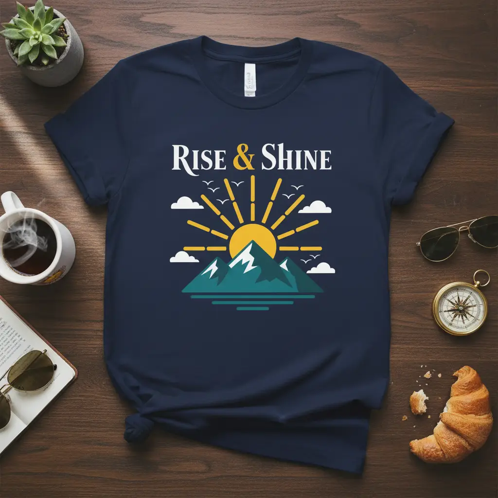 Rise & Shine Sunrise Mountain Graphic T-Shirt