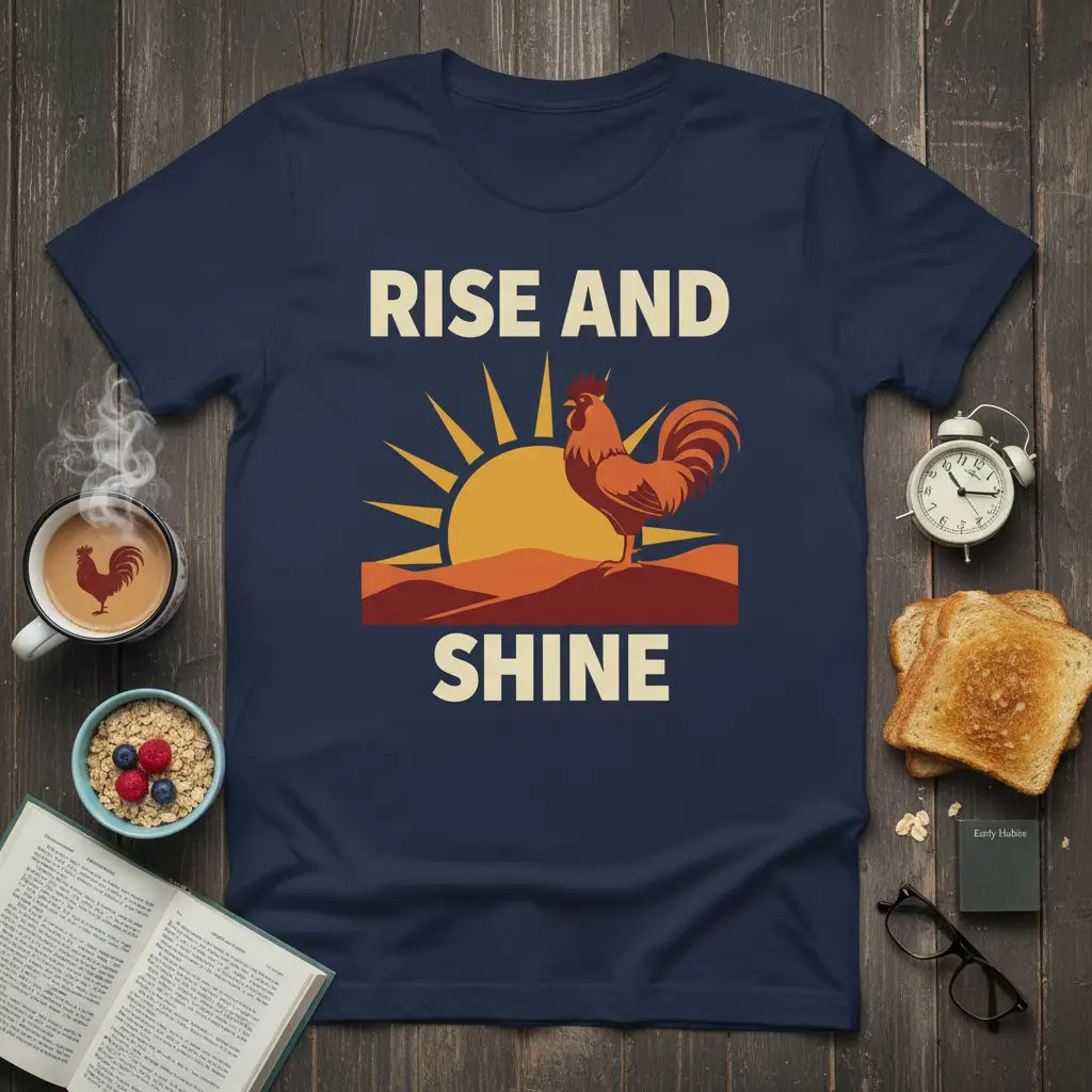 Rise and Shine Rooster Sunrise T-Shirt Morning Motivation Gift