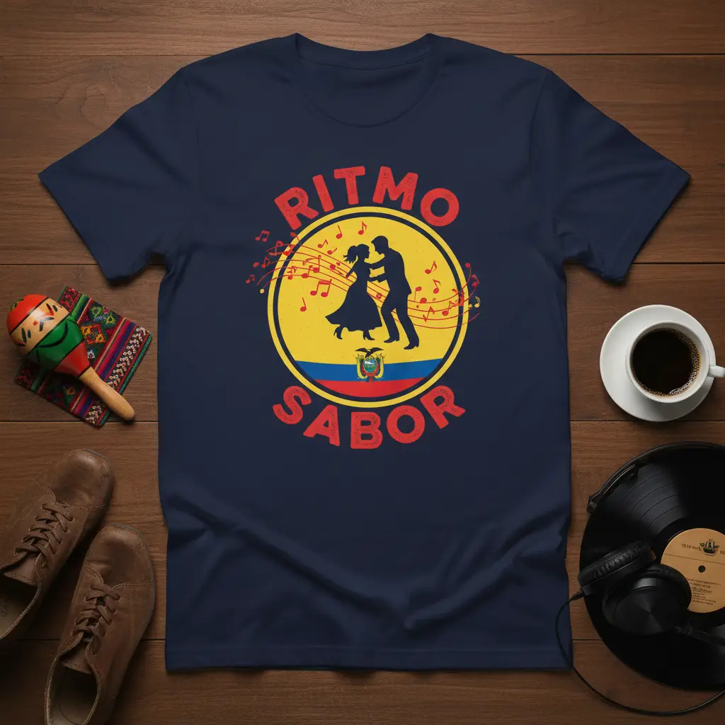 Ritmo Sabor Dance & Music T-Shirt Ecuador Flag Gift