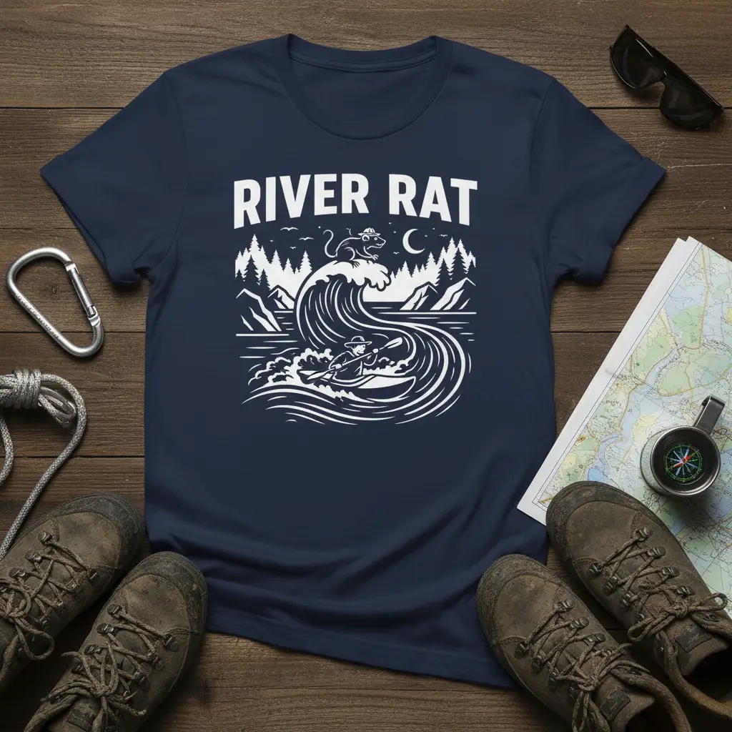 River Rat Kayaking T-Shirt Adventure Gift for Outdoor Lovers