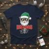 Rizzmas Elf T-Shirt with cool sunglasses and microphone graphic, festive Christmas design