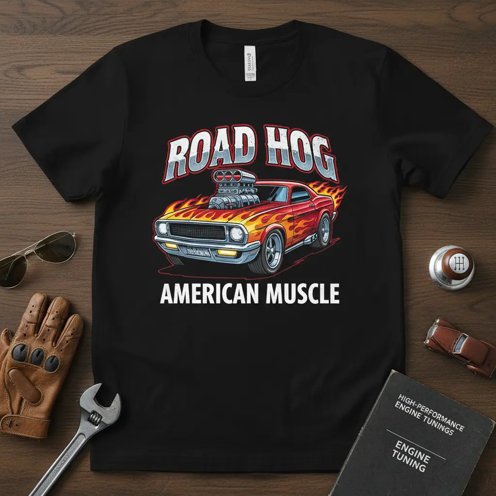 Road Hog American Muscle Car T-Shirt for Enthusiasts