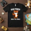 Roar Power King of the Jungle T-Shirt with a cartoon tiger flexing its arm