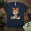 Robert Bobcat T-Shirt with bold text and a fierce bobcat mascot graphic