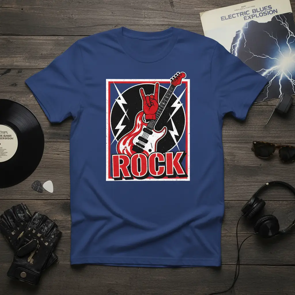 Rock Guitar T-Shirt Heavy Metal Music Fan Gift