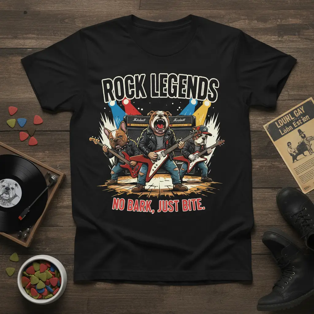 Rock Legends No Bark Just Bite T-Shirt Funny Dog Gift