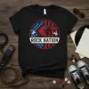 Rock Nation T-Shirt featuring a red eagle head, American flag background, and "ROCK NATION" text in white