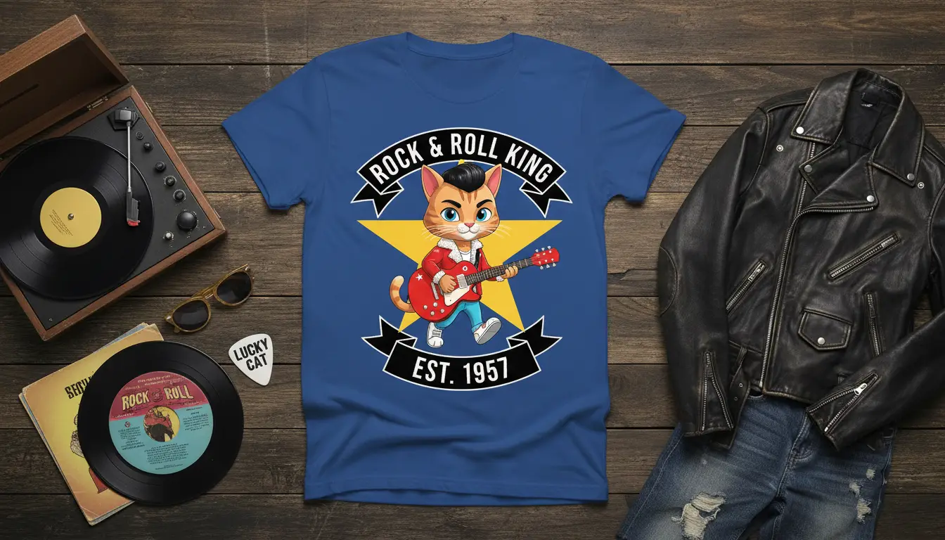 Rock & Roll King Est. 1957 T-Shirt Retro Music Gift